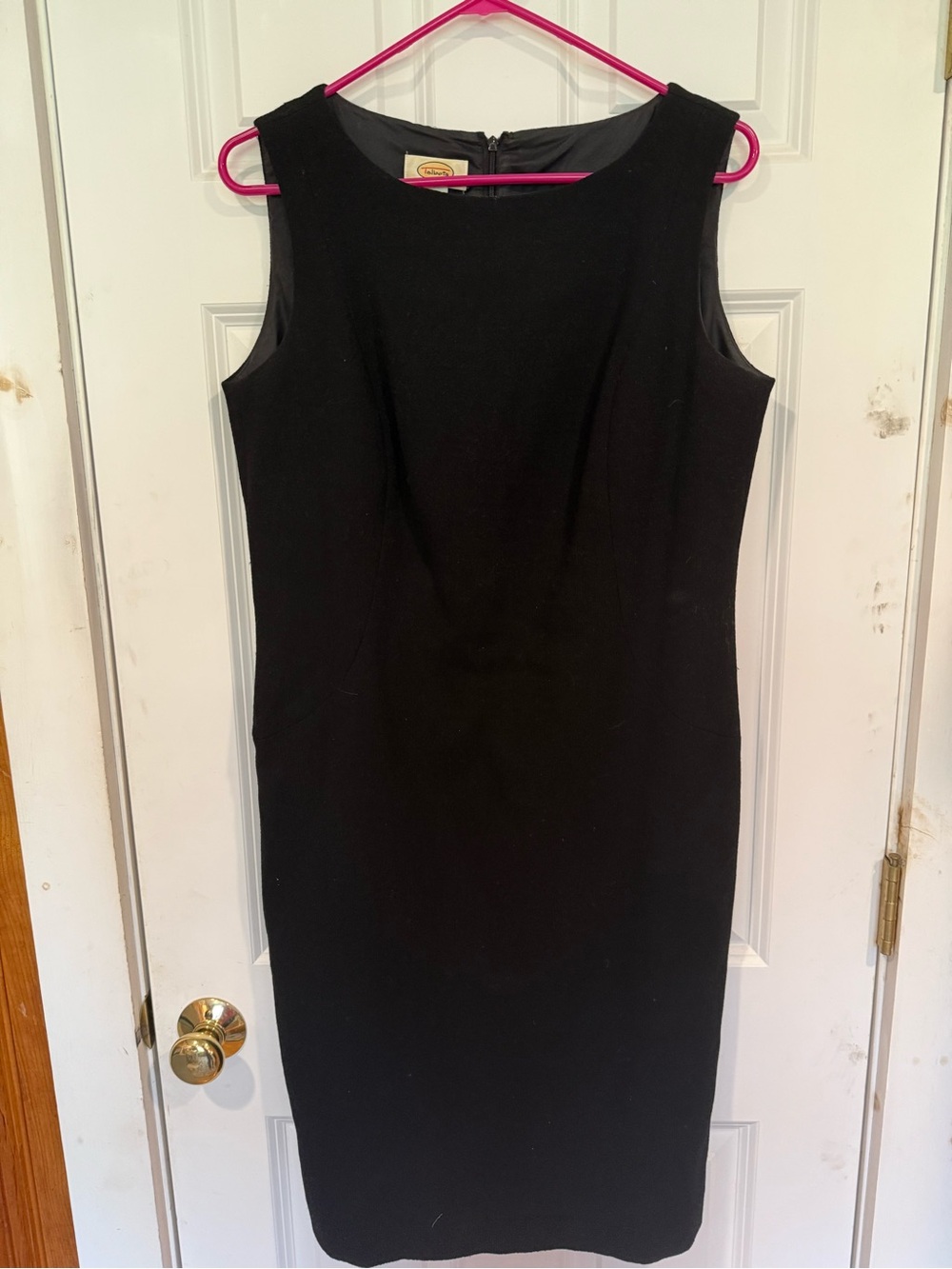 Talbots Black Sleeveless Midi Sheath Dress
